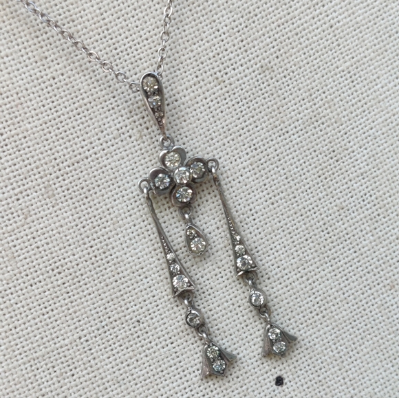 Vintage Art Deco Sterling Negligee Necklace - Picture 9 of 10